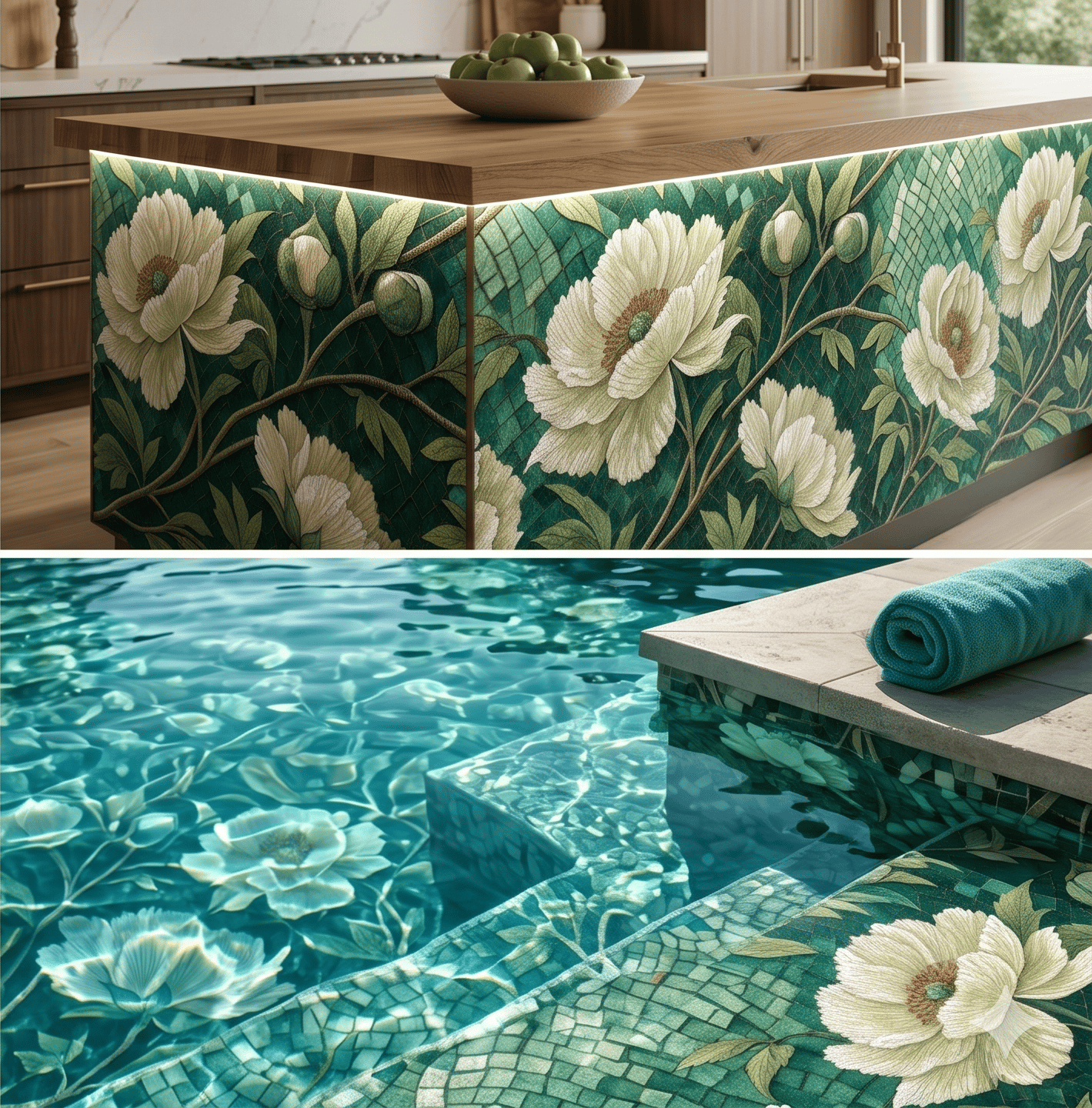 Vintage Botanical Floral Seamless Pattern Cream Peony Flowers Green Art Nouveau Background Luxury Wallpaper Design