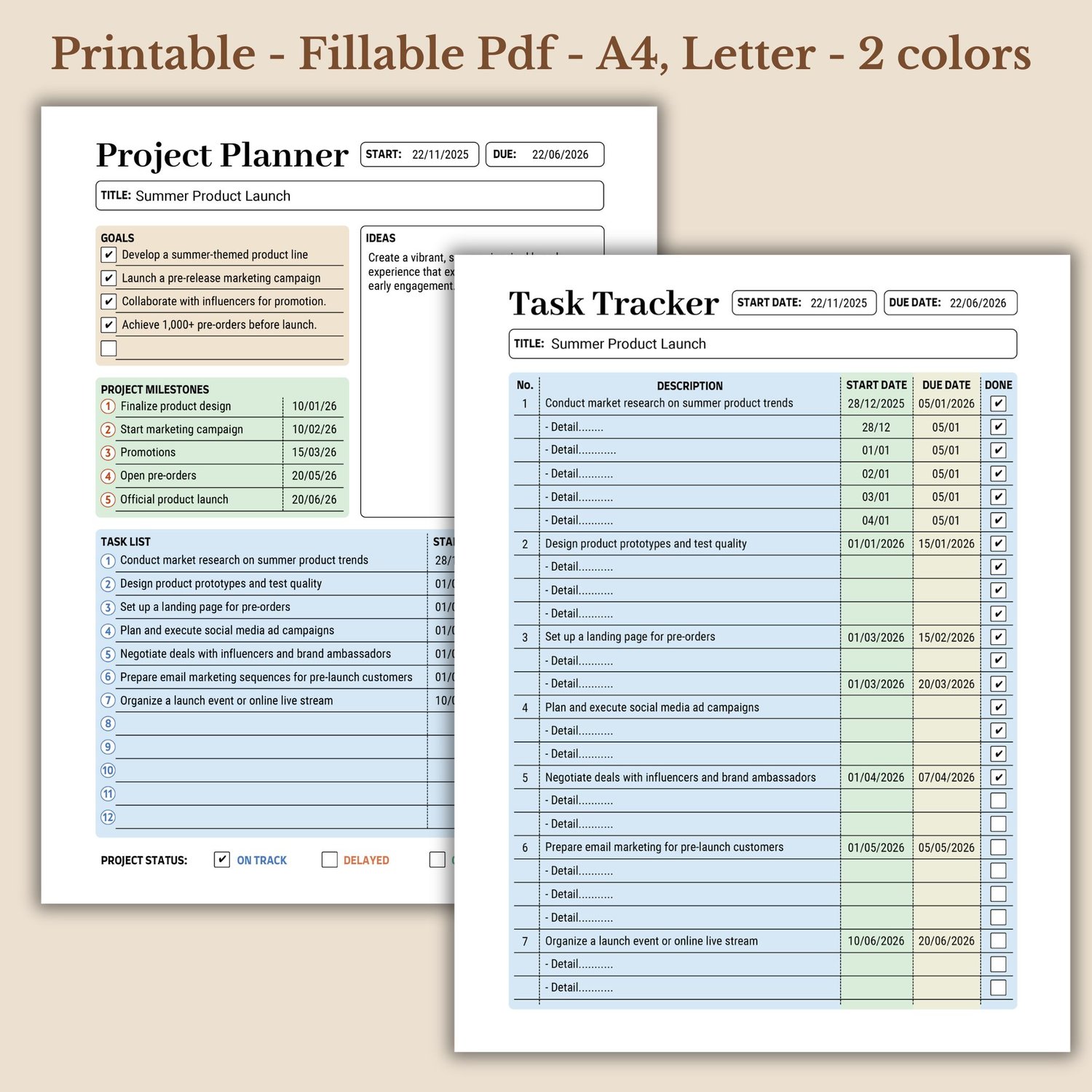 Project Planner & Task Tracker: Goal Setting, Milestone Tracking & Task ...
