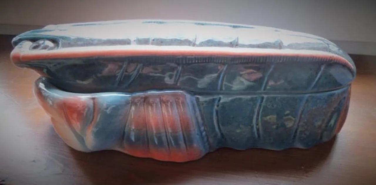 Rare Blue Lobster Faience Tureen by Michel Caugant, 1970s