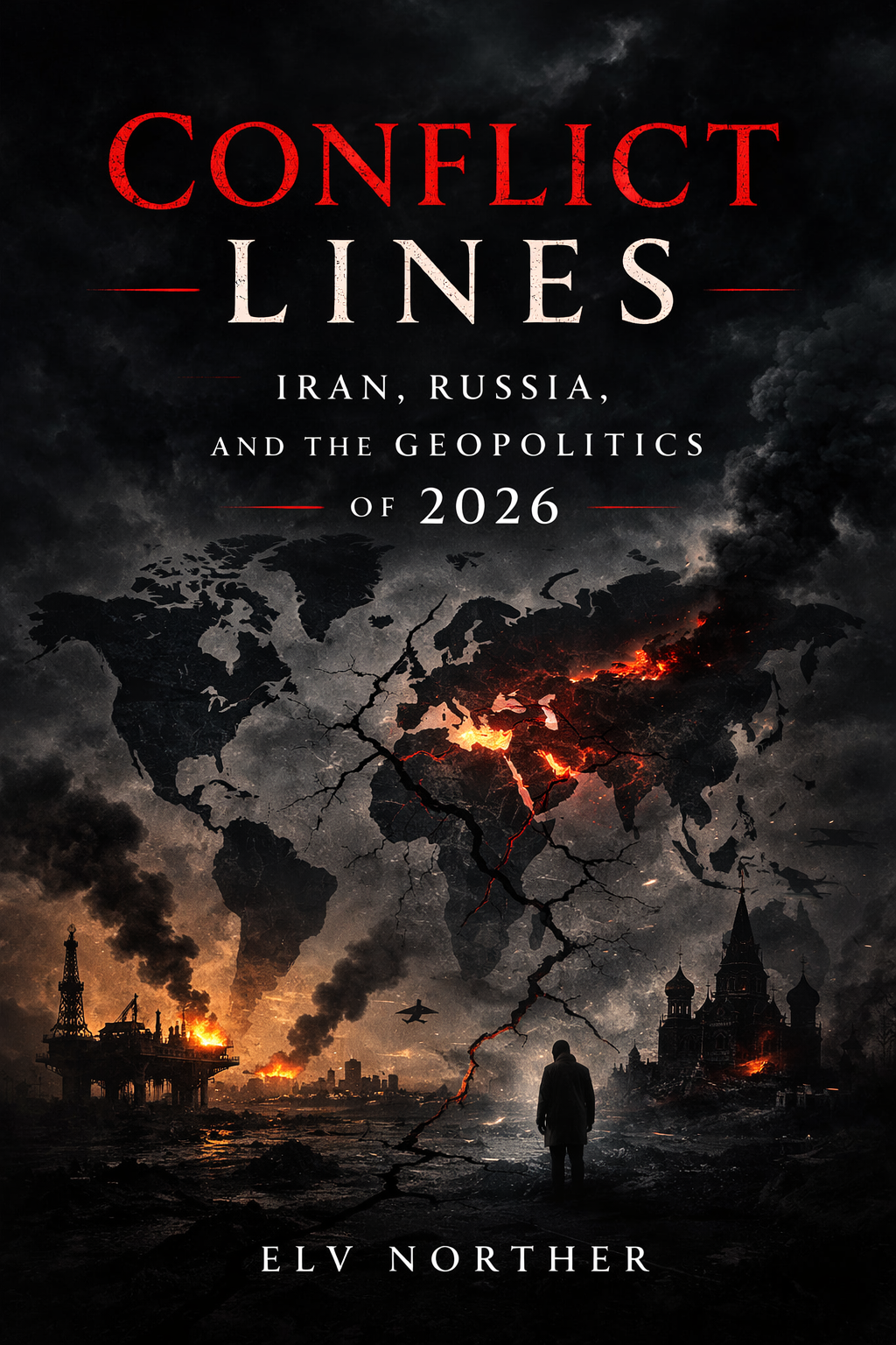Conflict Lines Iran, Russia, USA, Middle-East, Ukraine,  book cover.