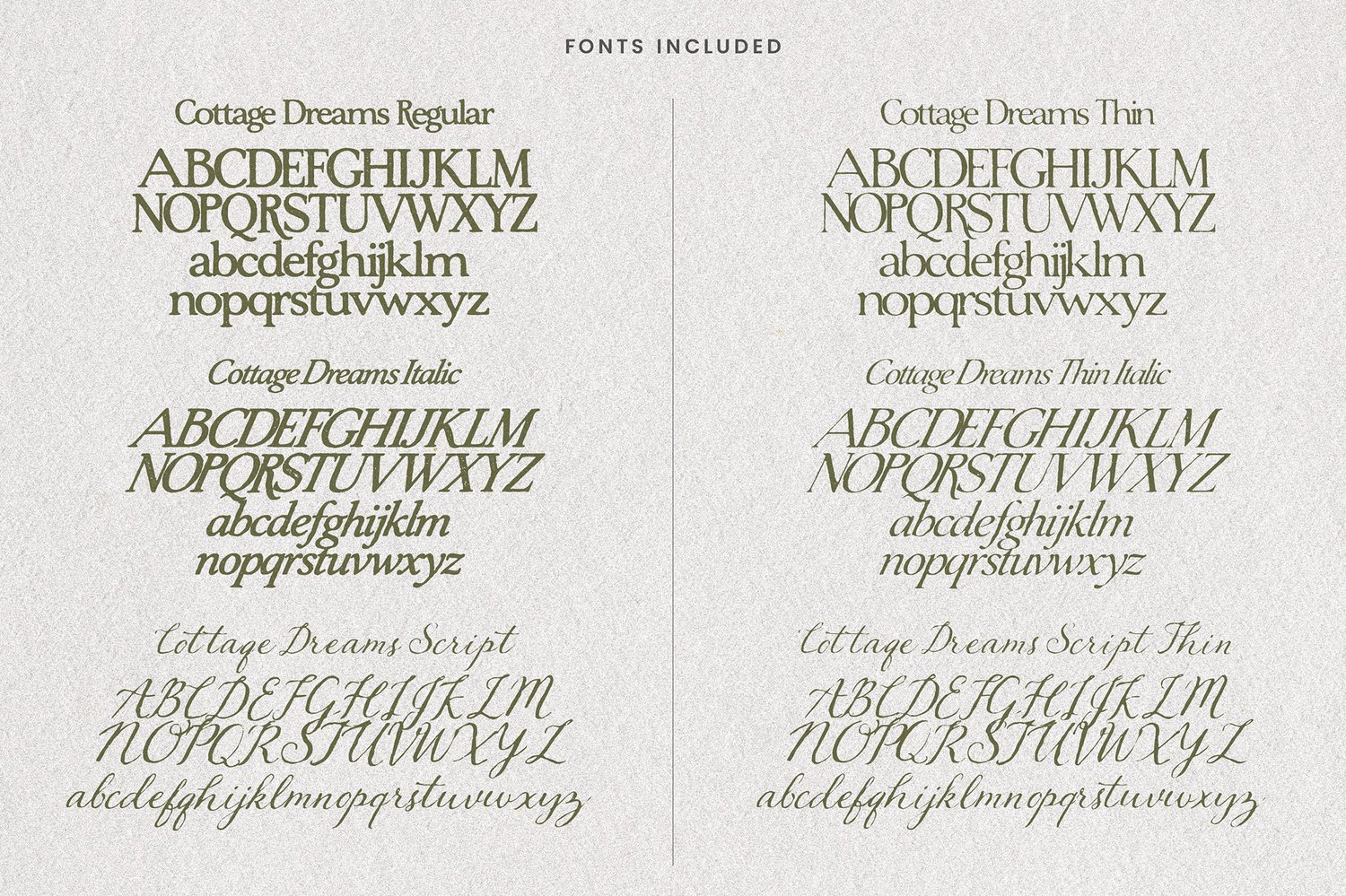 Cottage Dreams - Vintage Textured Font Family