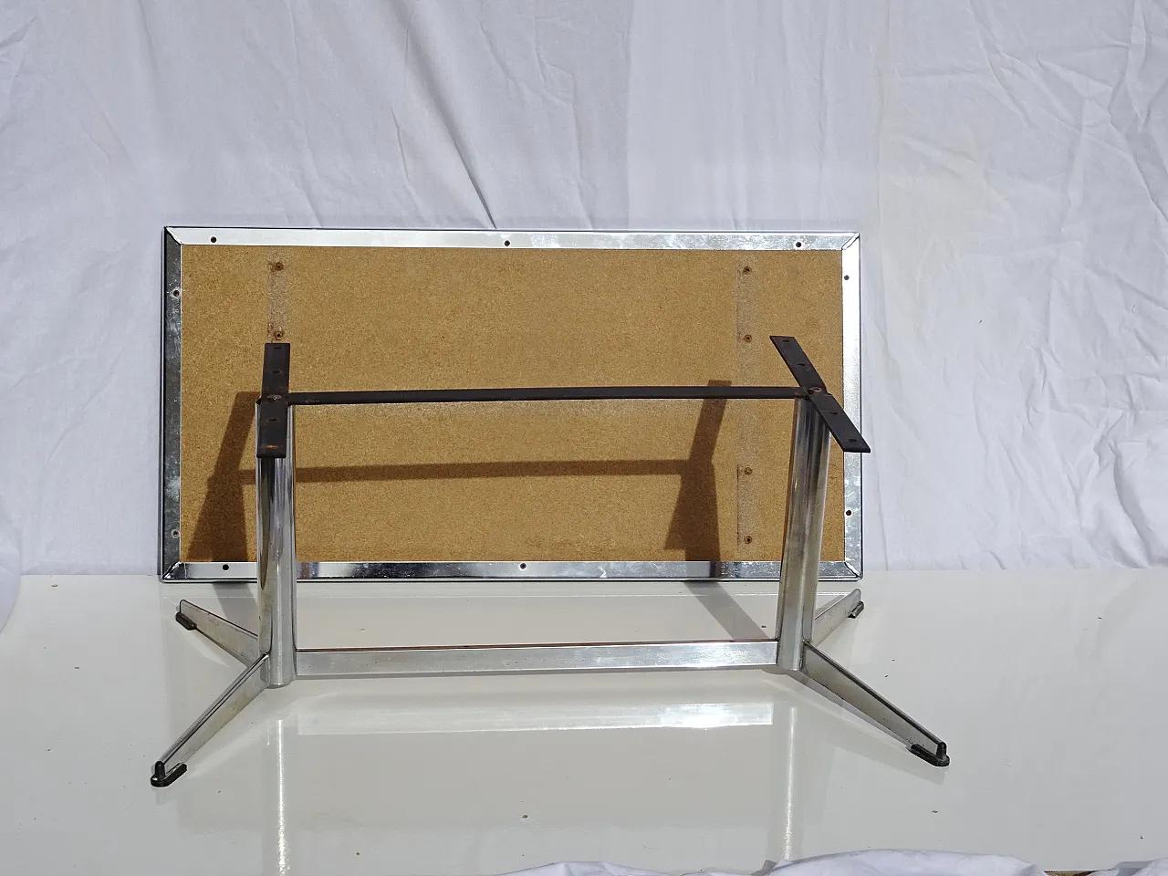 Vallauris La Grange ceramic tile coffee table chrome base signed, from mid-century.