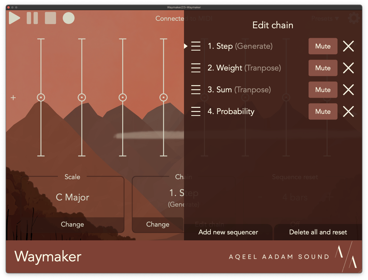Waymaker's update chain editing menu