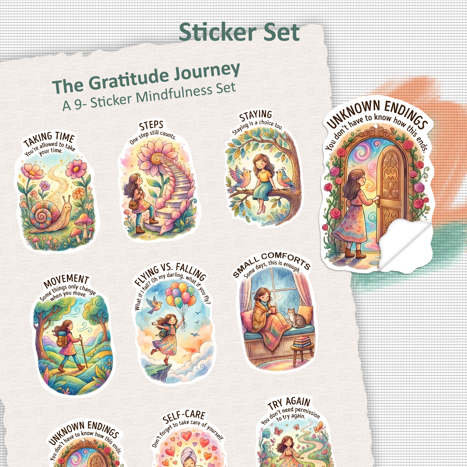 Colorful juurnaling sticker set