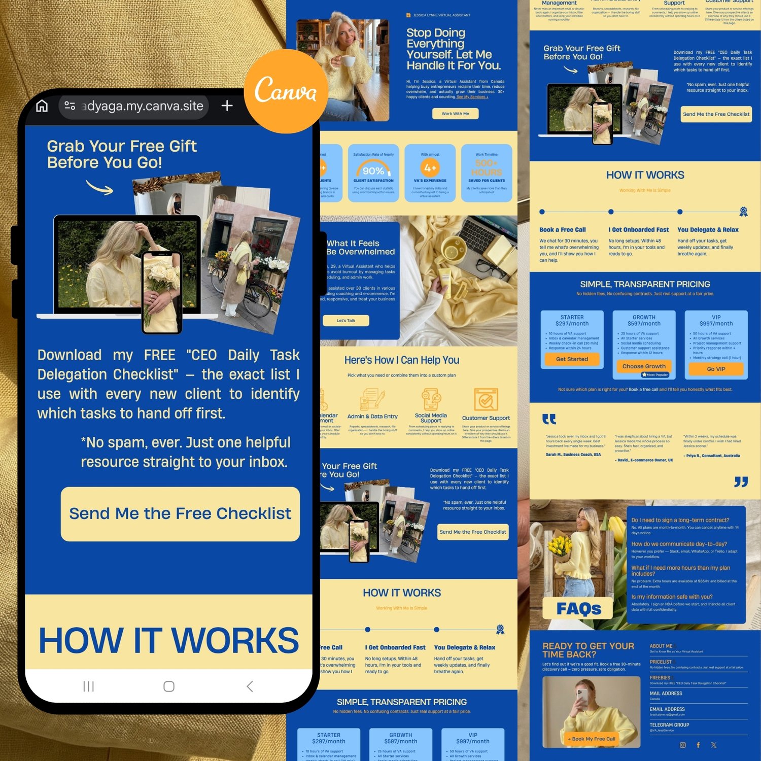Laptop and Smartphone Website Design Mockup with Yellow and Blue Color