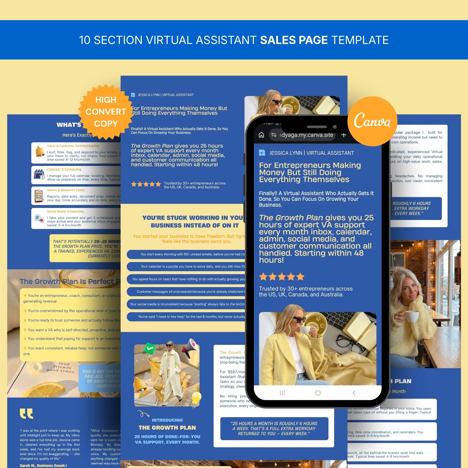 Laptop and Smartphone Website Design Mockup with Yellow and Blue Color