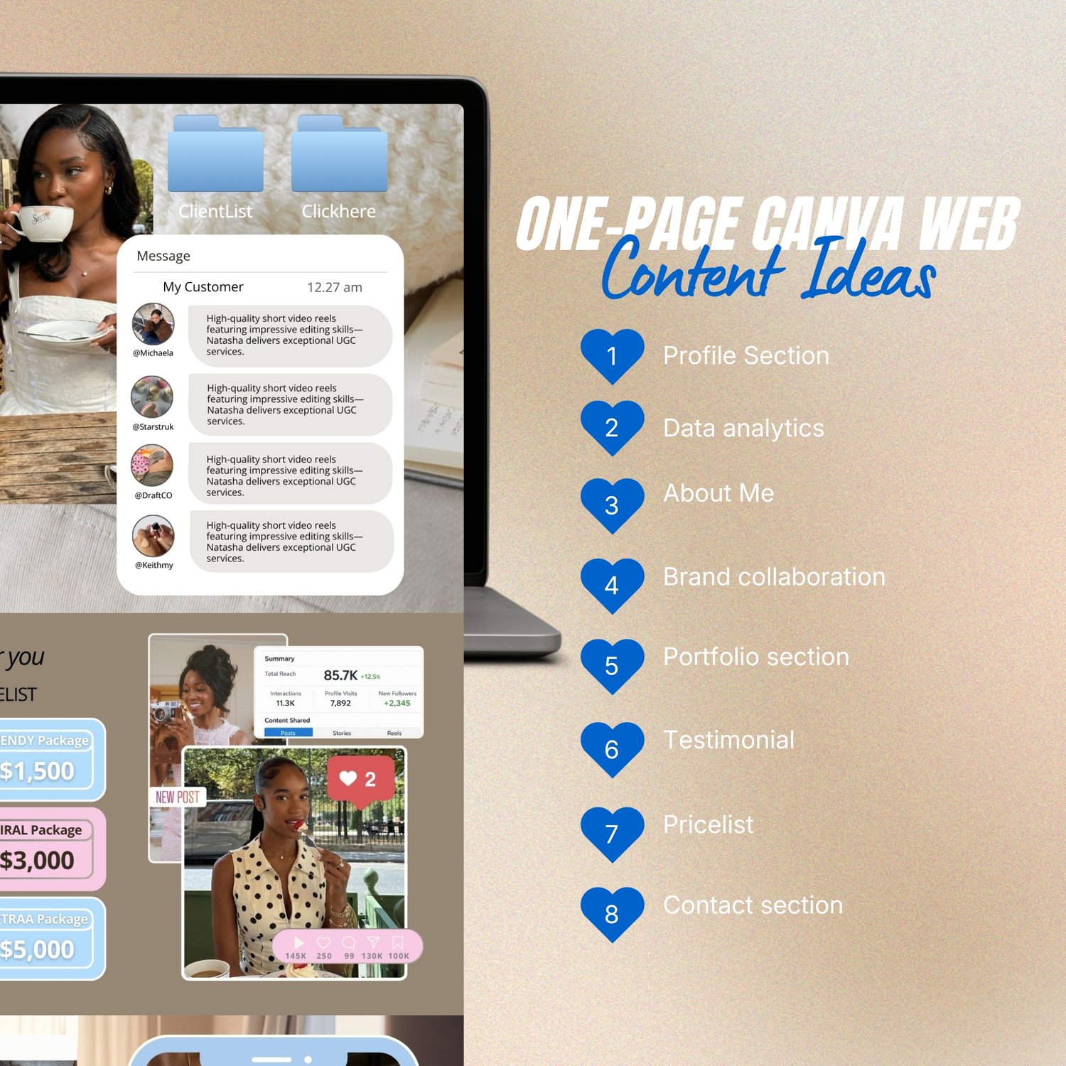 iOS Core Website Design for Women in Business UGC Creator
