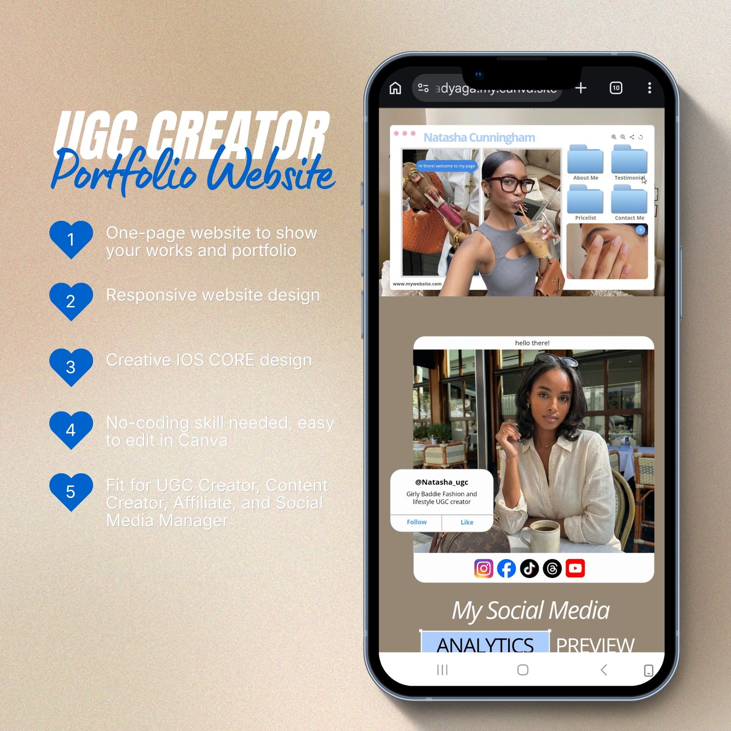 iOS Core Website Design for Women in Business UGC Creator