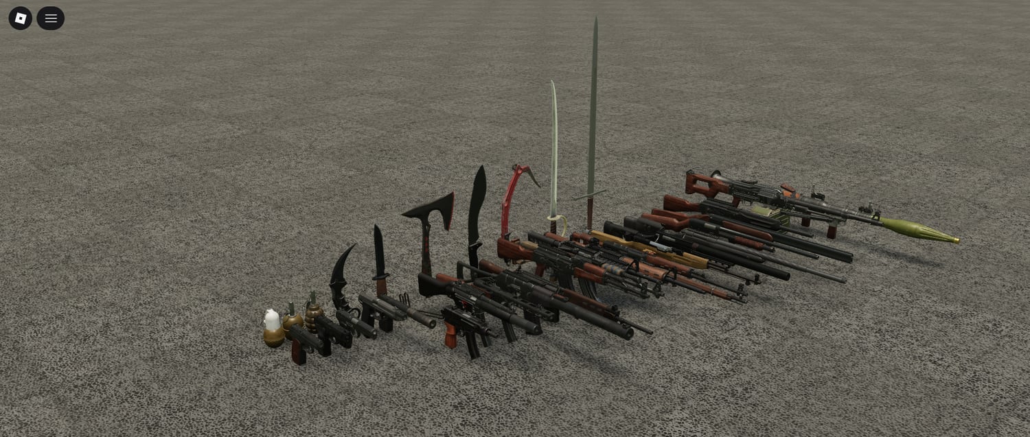 Roblox melee weapons including swords and axes