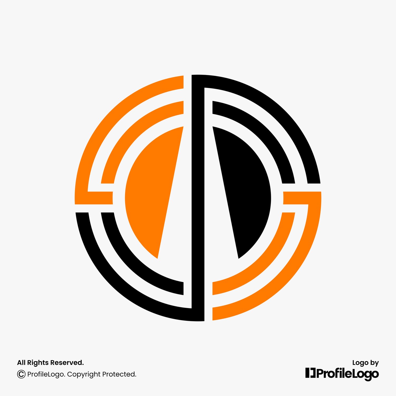 Abstract line circle circuit technology logo for sale by ProfileLogo with light grey background