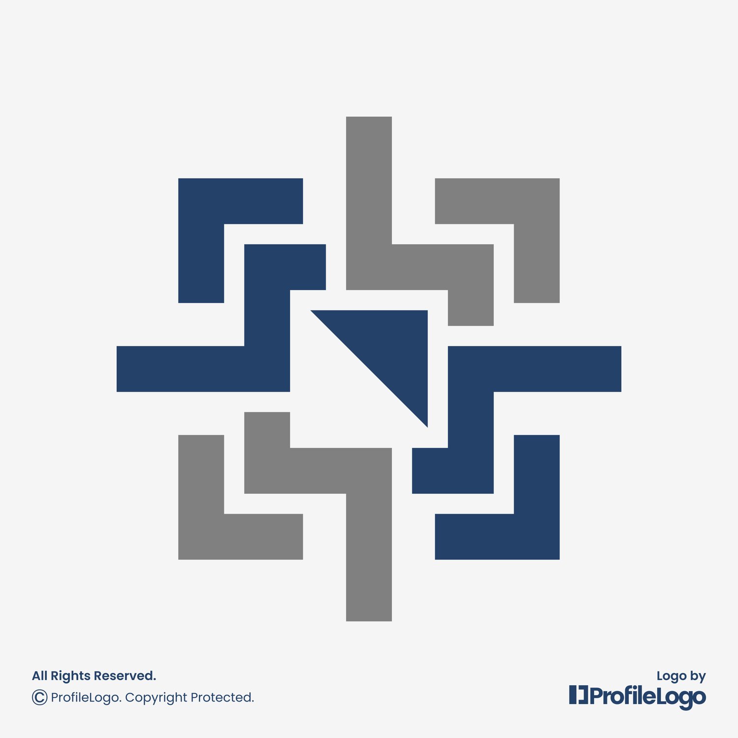 Abstract geometric square target logo for sale by ProfileLogo with light grey background