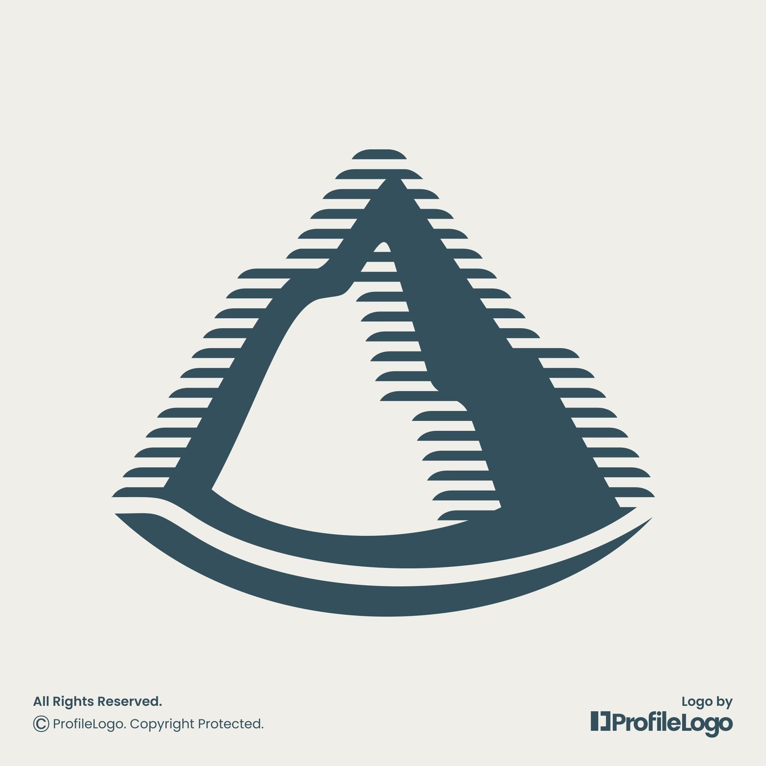 Minimalist stripe line mountain peak logo for sale by ProfileLogo with light background