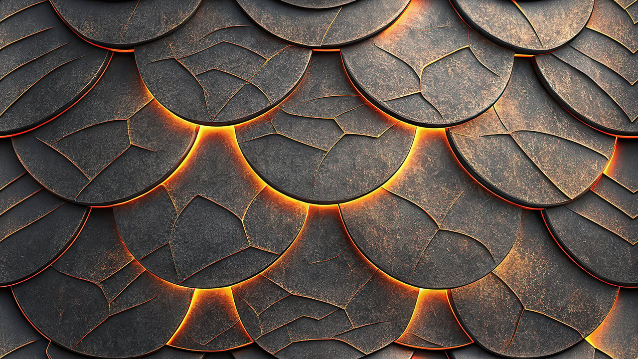Luxury Gold Scale Seamless Pattern Black Metallic Fish Scale Texture Elegant Background for Wallpaper and Fabric