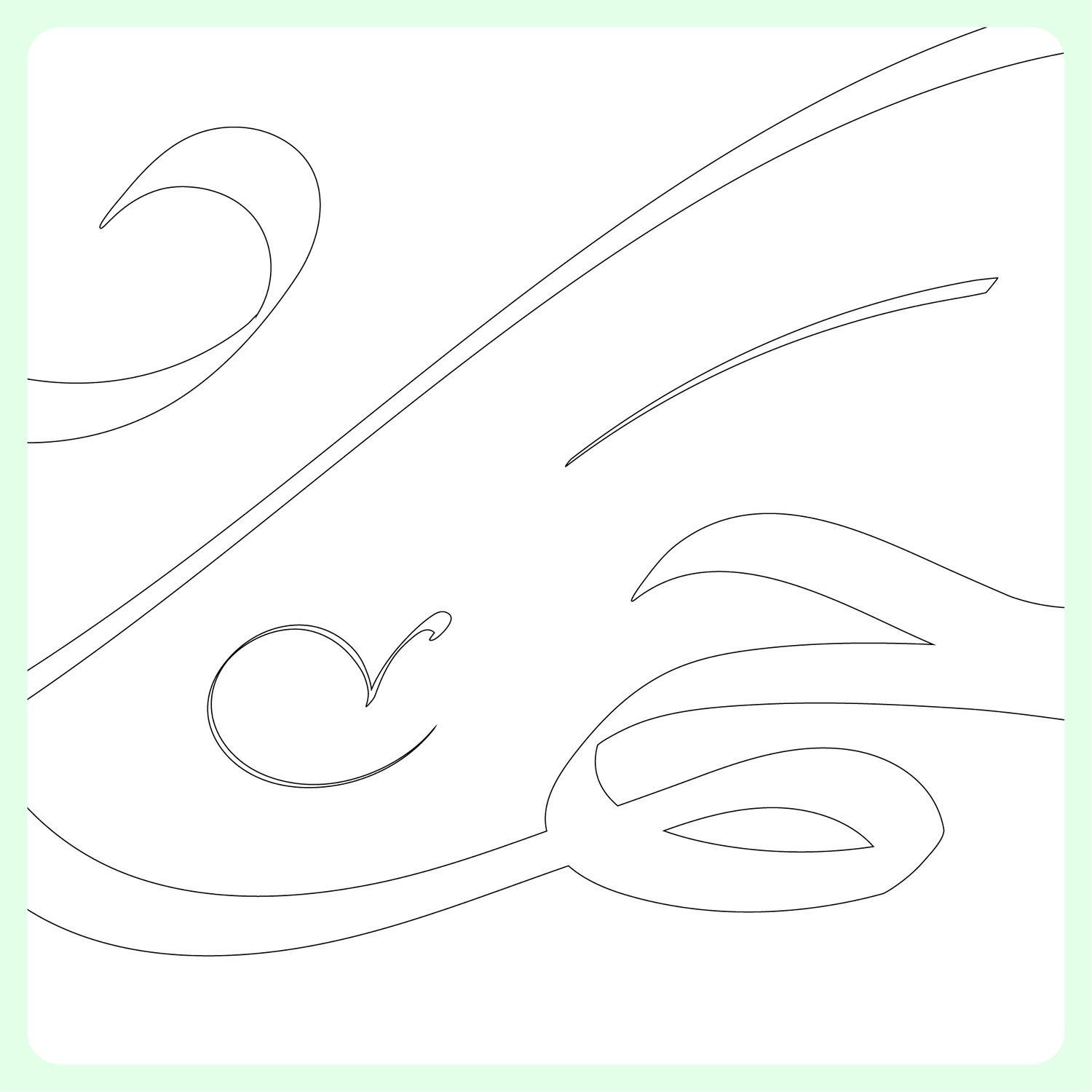 Alhamdulillah calligraphy in vector outline view, showing clean closed paths with evenly distributed anchor points, smooth bezier curves along every stroke transition, no overlapping nodes, and clearly separated compound paths — technically ready for lase