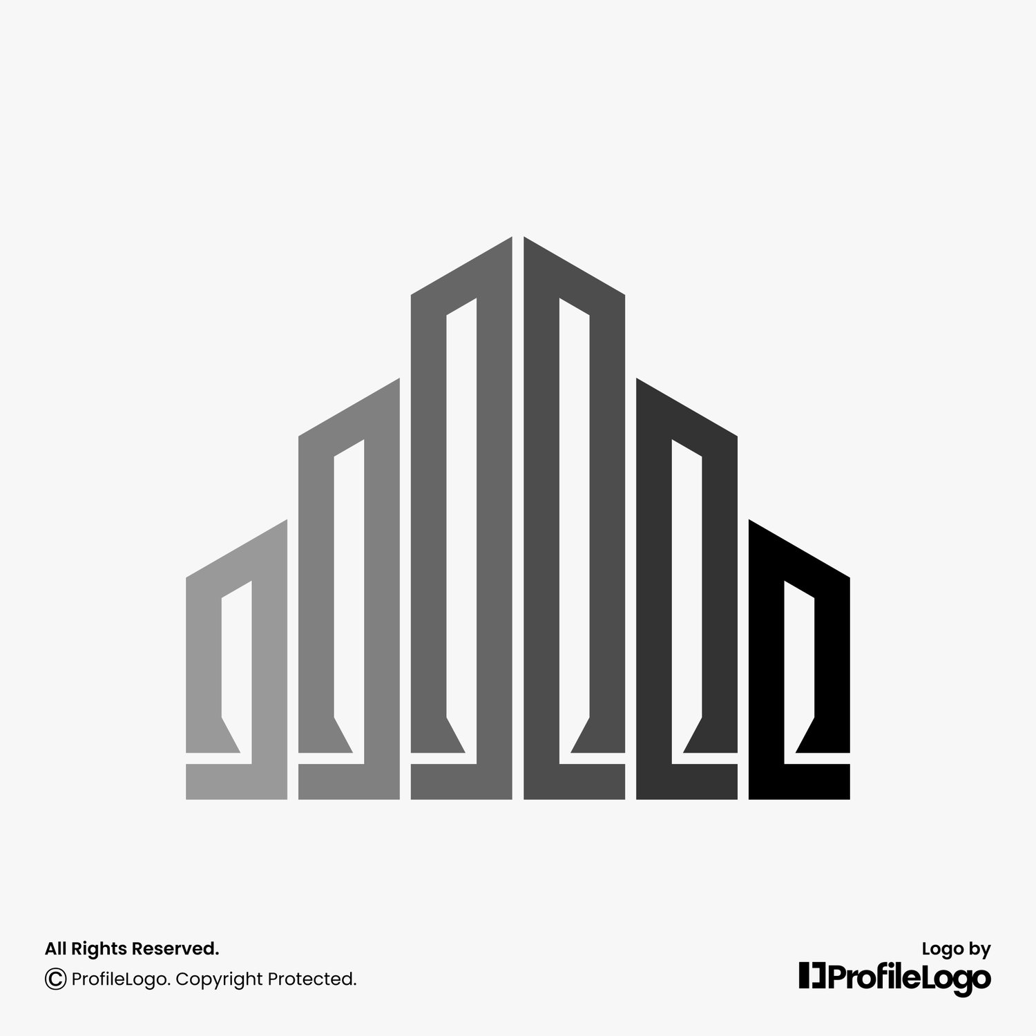 Geometric line building property logo for sale by ProfileLogo with light grey background