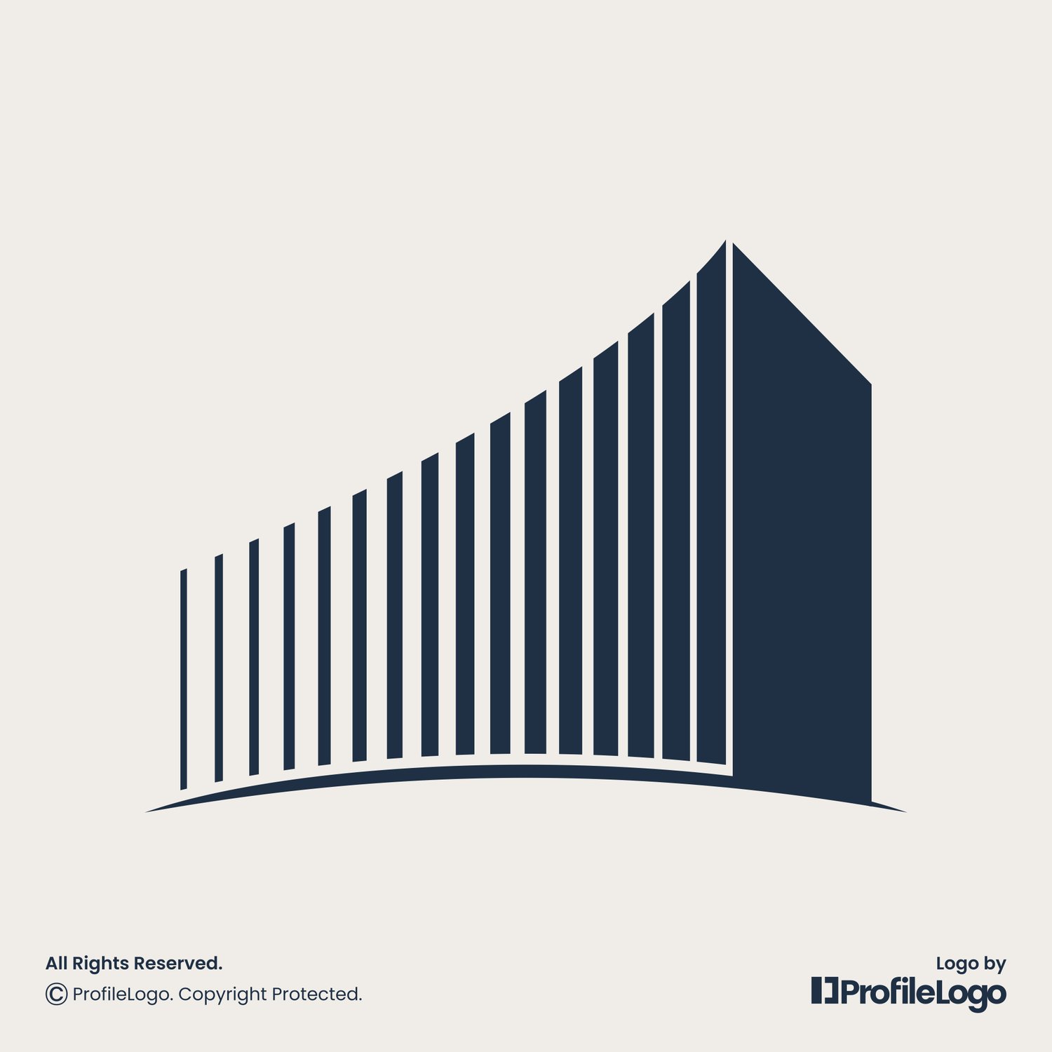 Property building skyscraper logo for sale by ProfileLogo with light background
