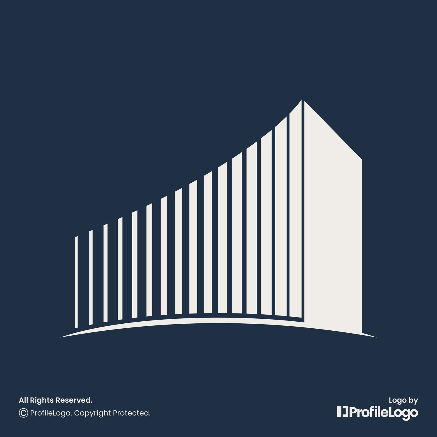 Property building skyscraper logo for sale by ProfileLogo with dark blue background