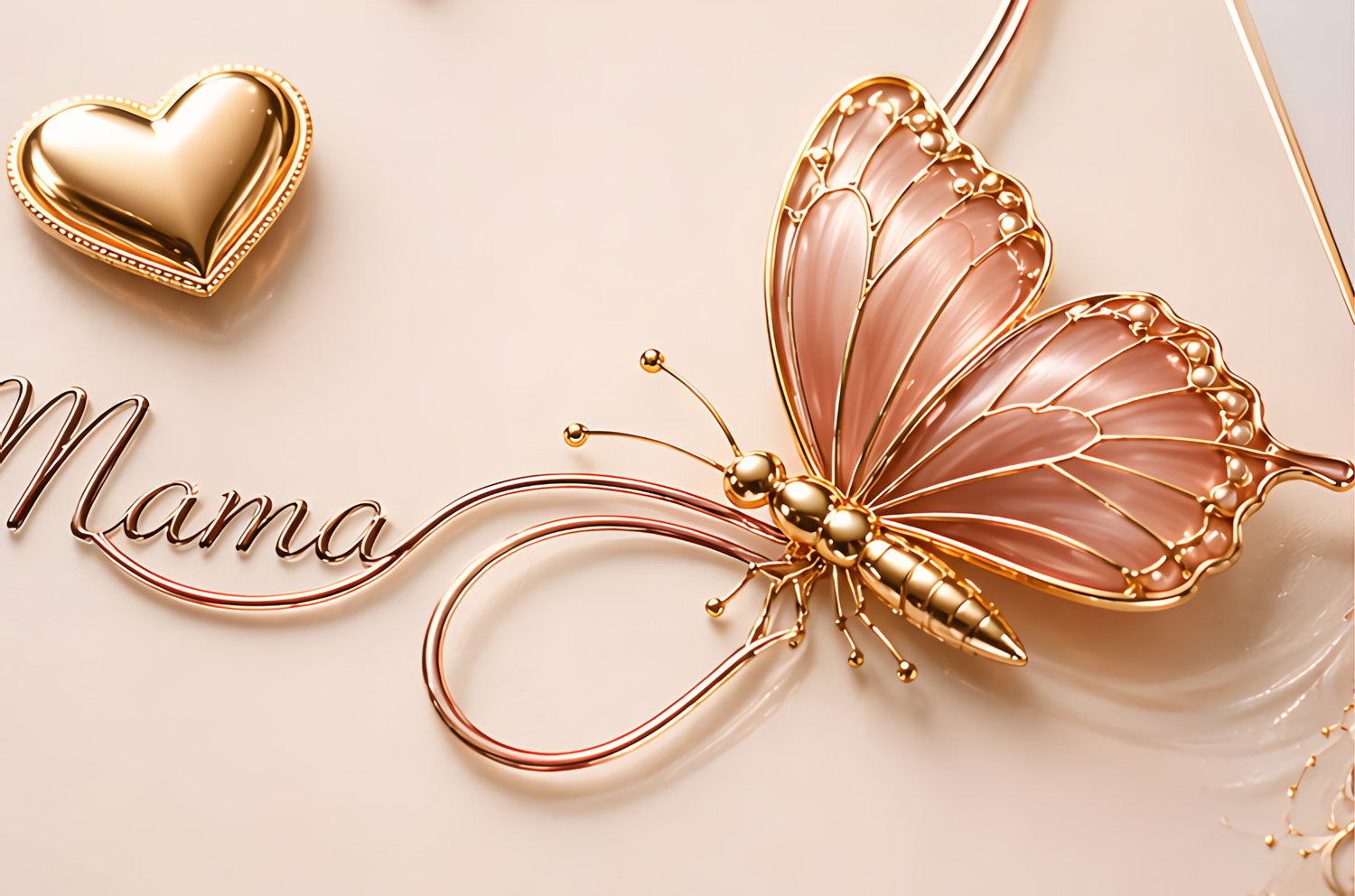 Luxury butterfly design, elegant Mother’s Day printable with decorative gold border