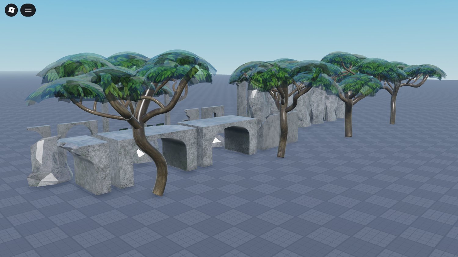free Roblox ruins assets with stone structures and pillars