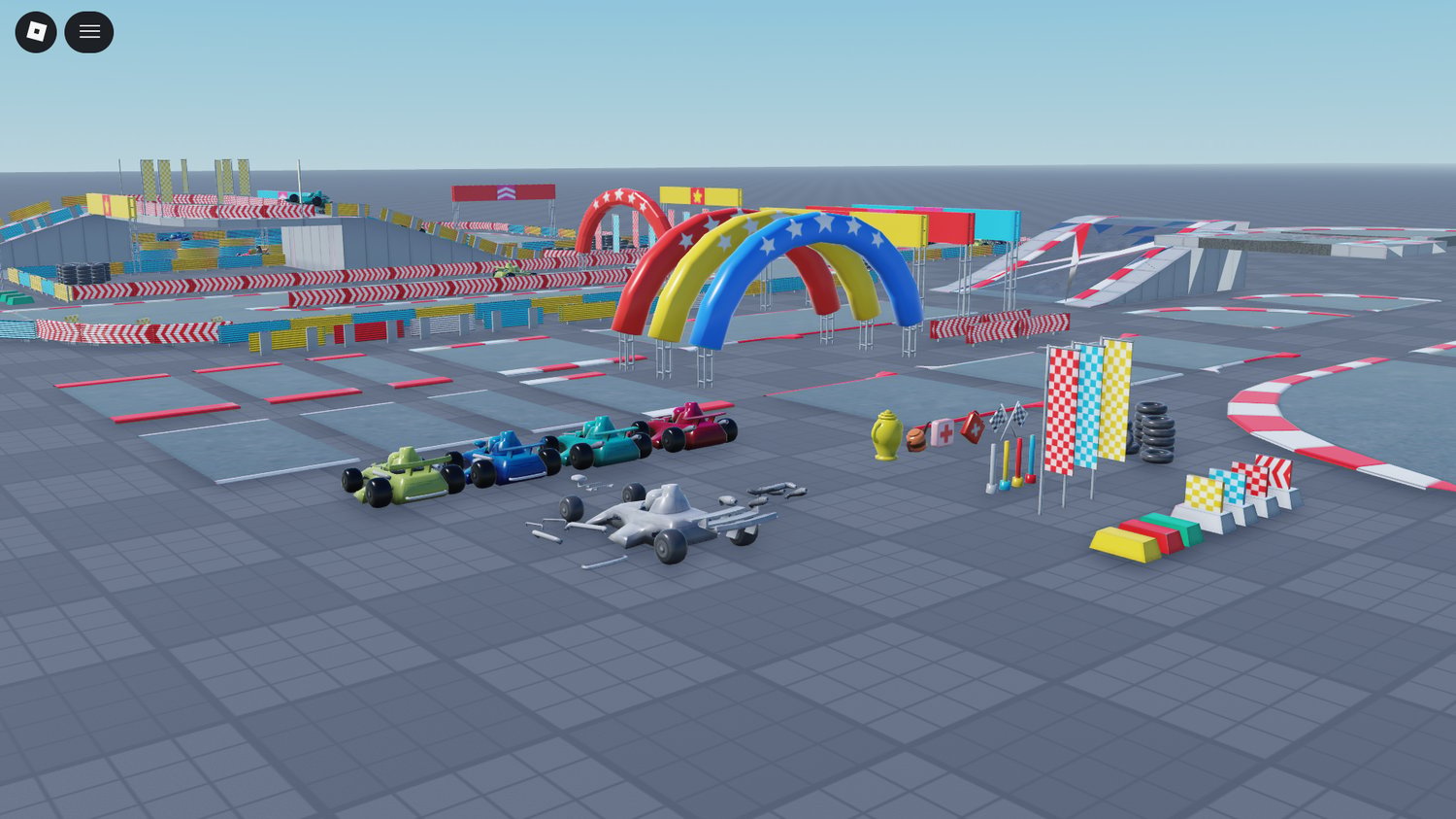 free Roblox racing track kit with car models