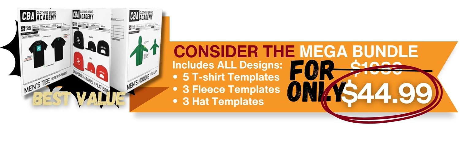 CBA Mega Bundle with ALL design templates T-shirts Hats Fleece