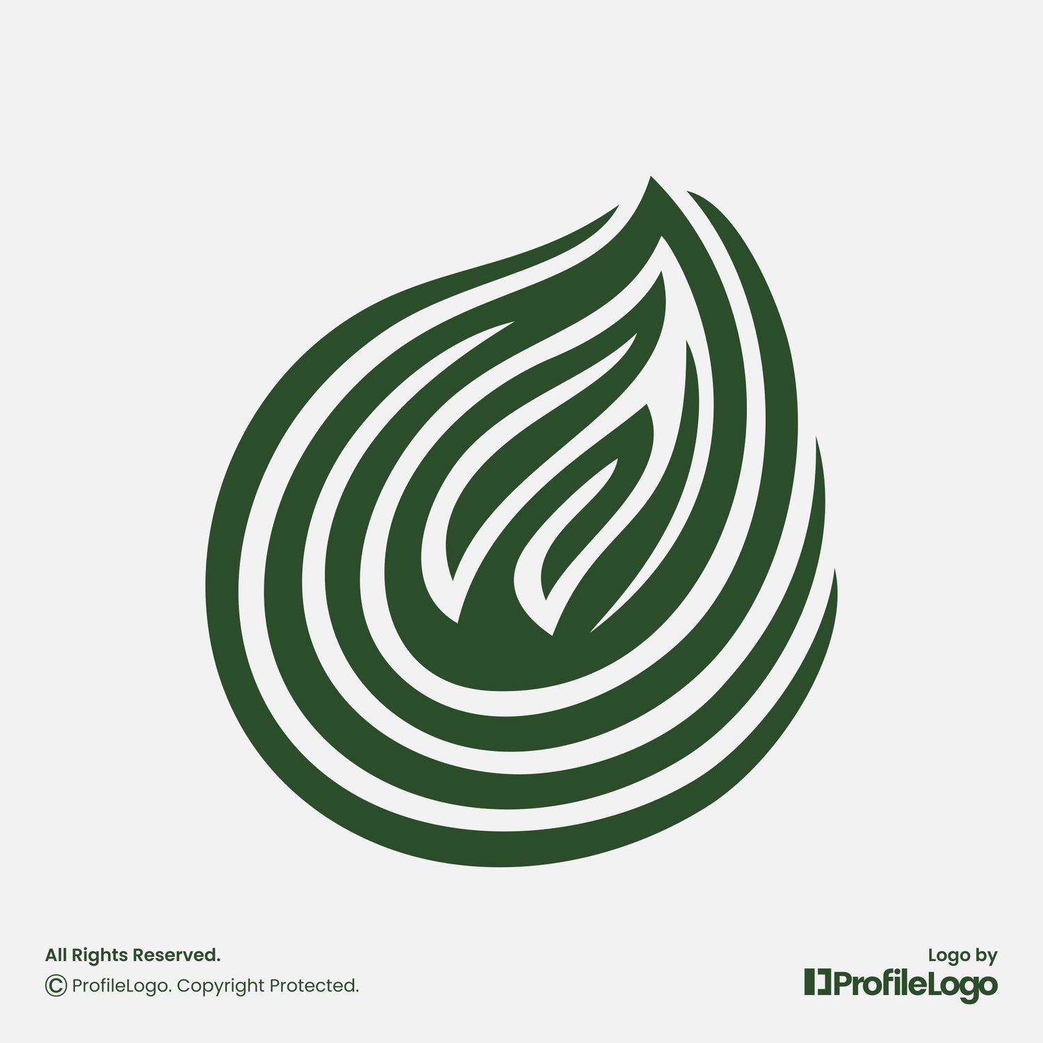 Organic eco leaf letter W logo for sale by ProfileLogo with light grey background