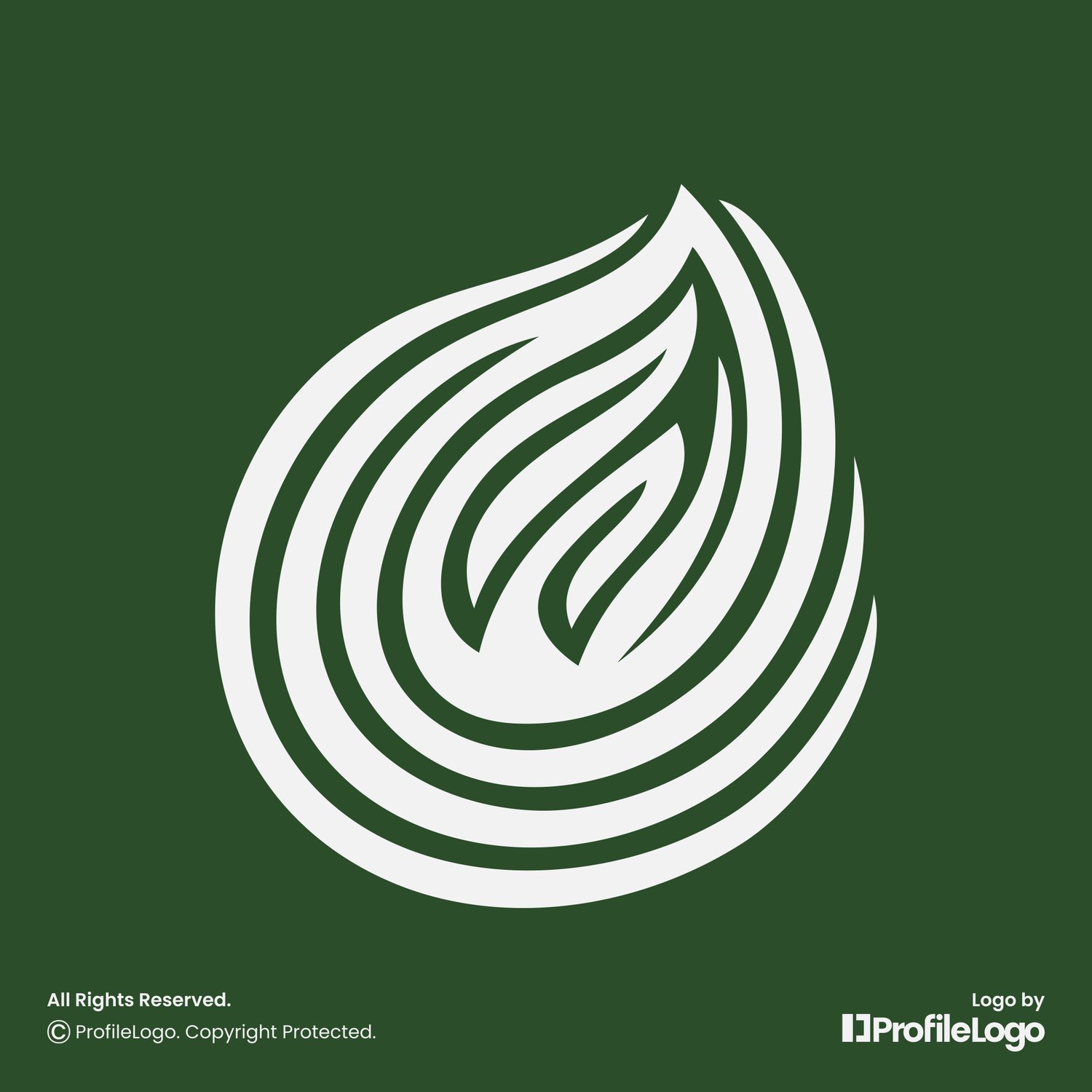 Organic eco leaf letter W logo for sale by ProfileLogo with green background