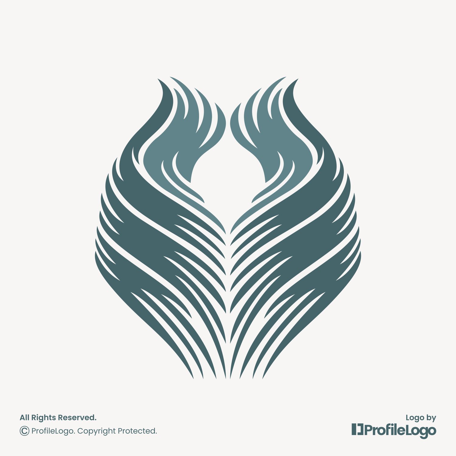 Elegant swoosh line abstract logo for sale by ProfileLogo with light background