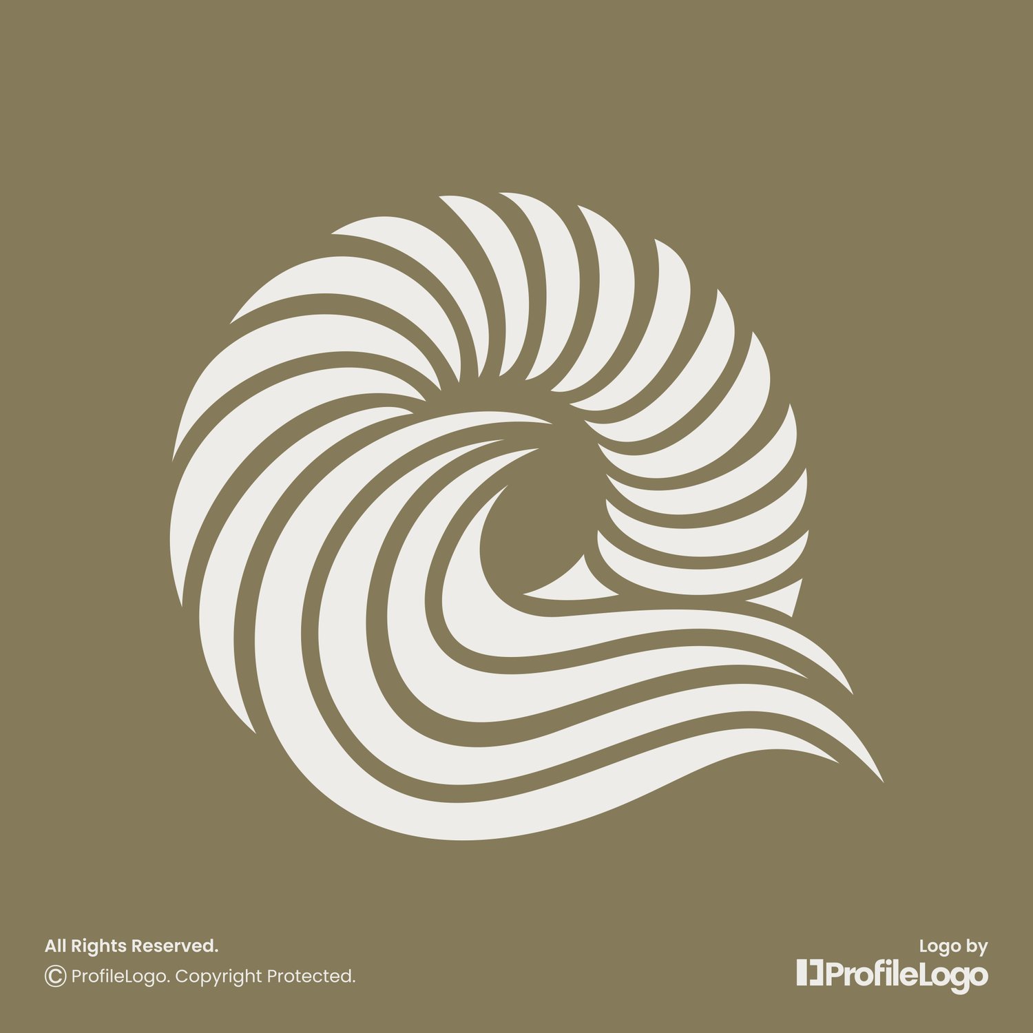 Elegance dynamic line letter Q logo for sale by ProfileLogo with dark background