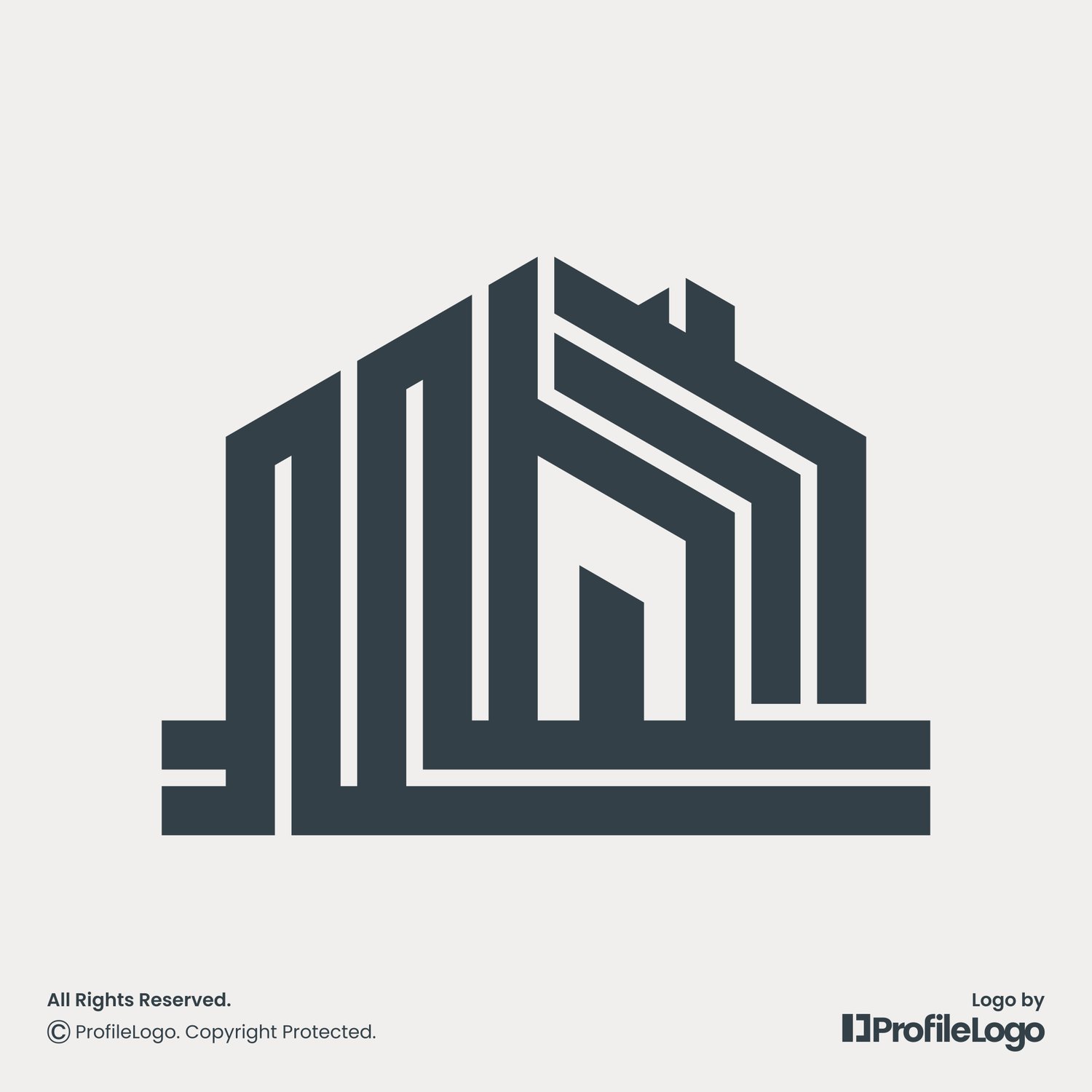 Architecture line building home logo for sale by ProfileLogo with light background