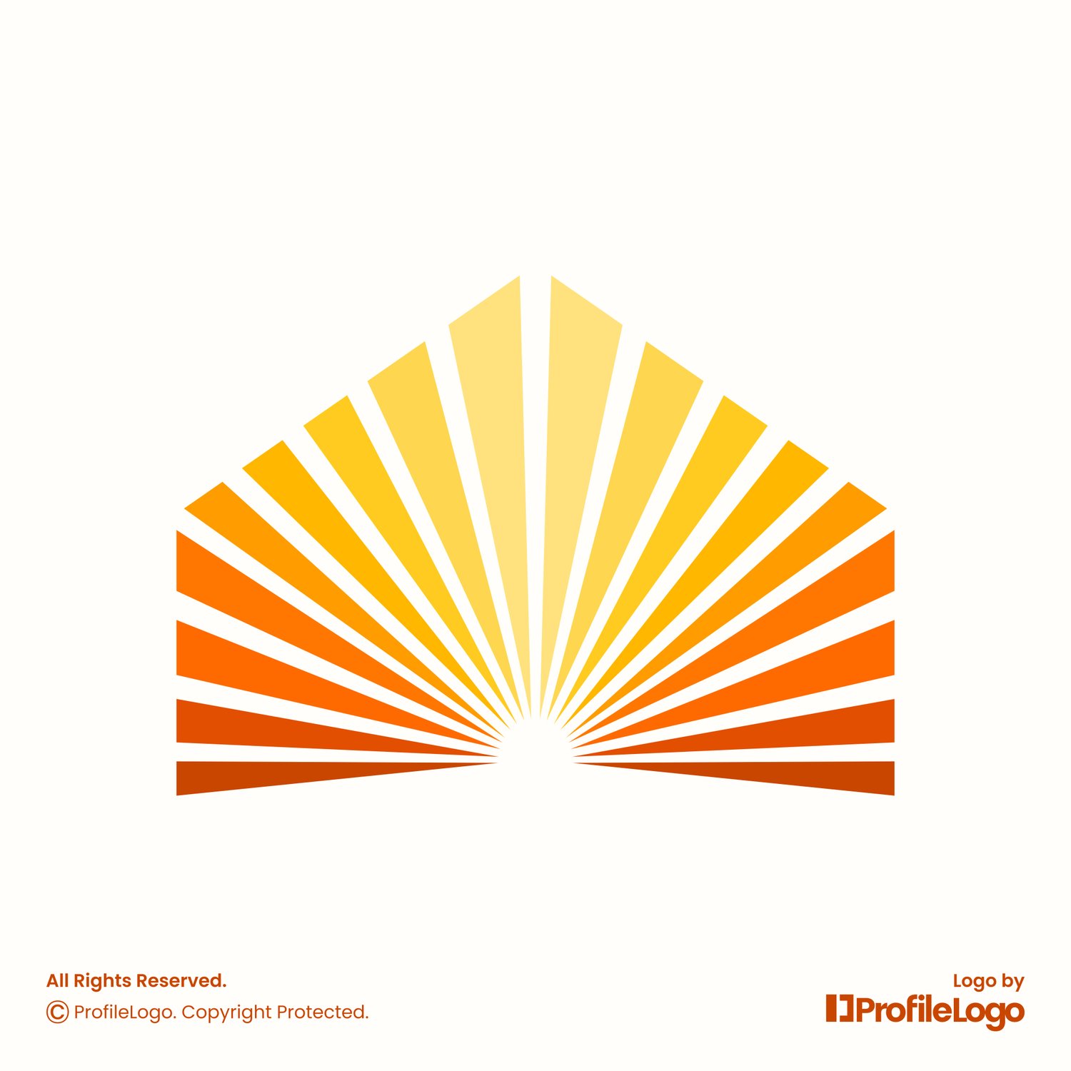 Colorful sun shine house logo for sale by ProfileLogo with light grey background