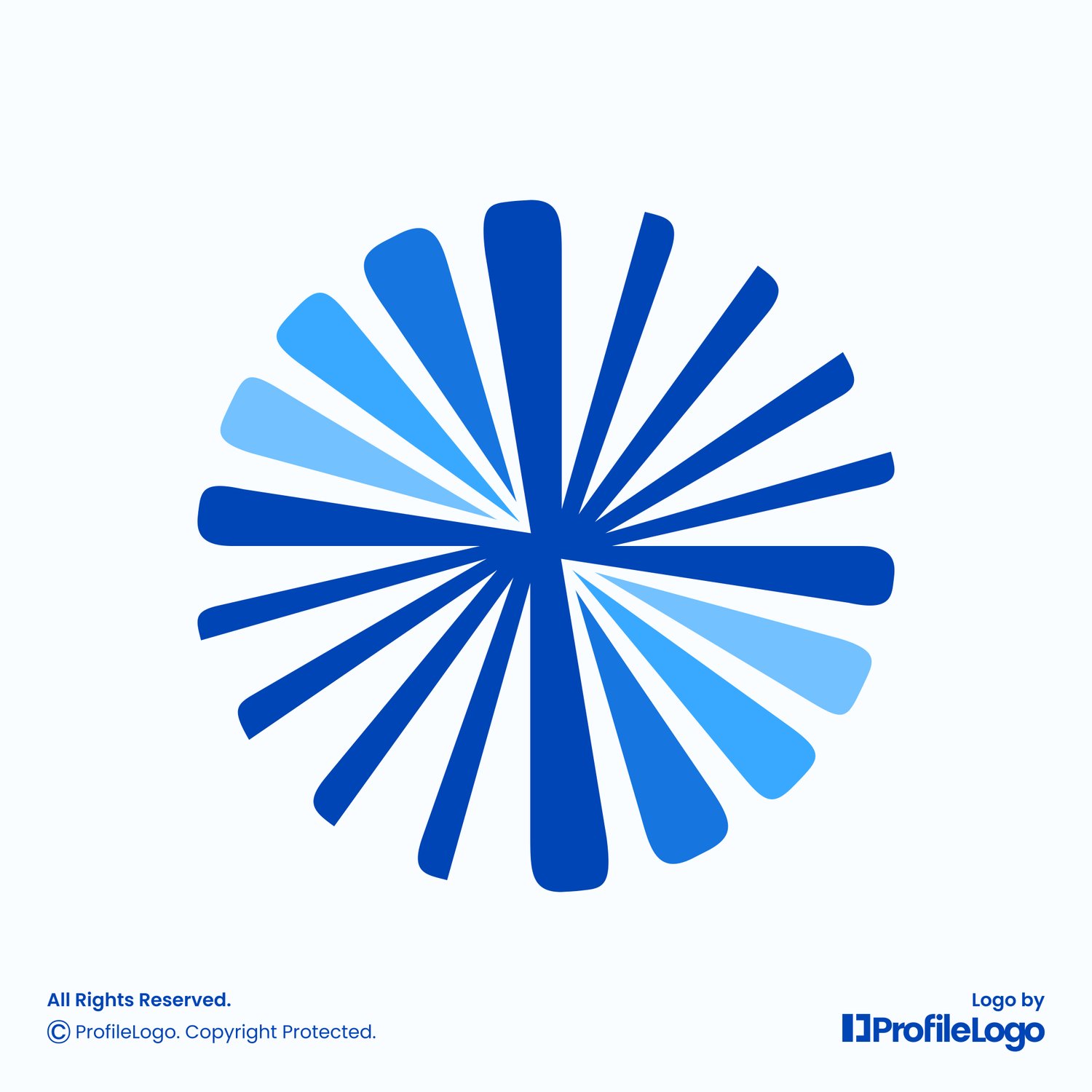 Sparkle line technology abstract logo for sale by ProfileLogo with light blue background