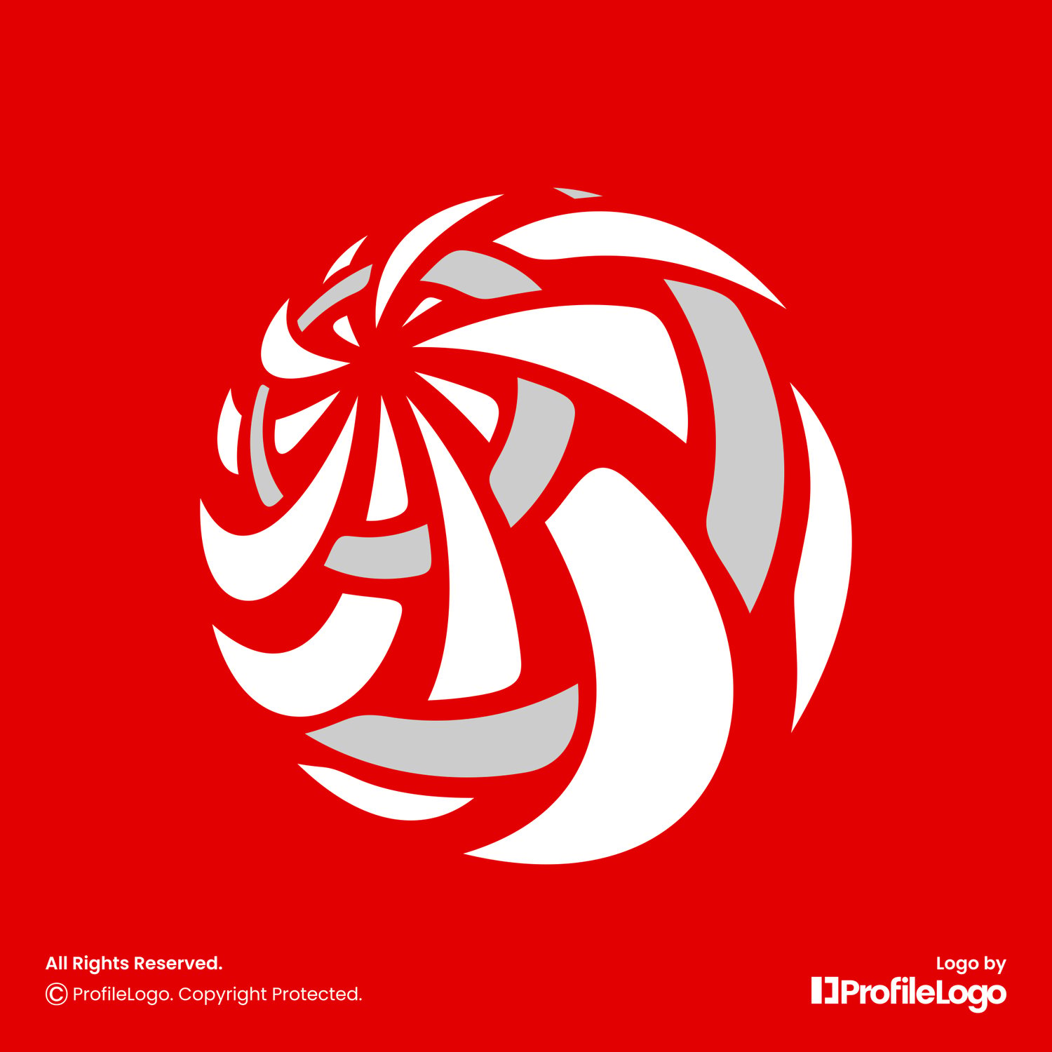 Dynamic swoosh line globe logo for sale by ProfileLogo with red background