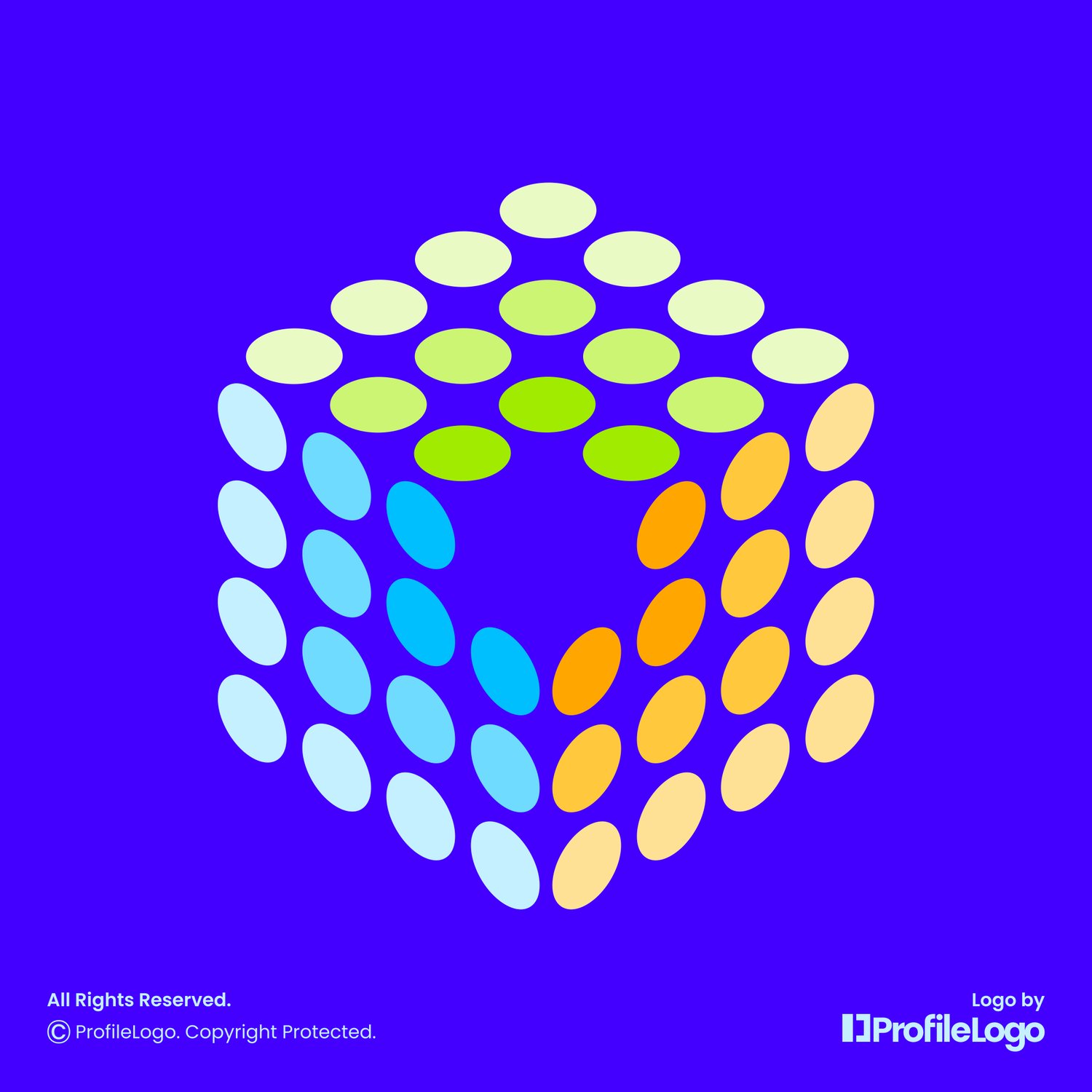Colorful digital pixel box logo for sale by ProfileLogo with neon purple background