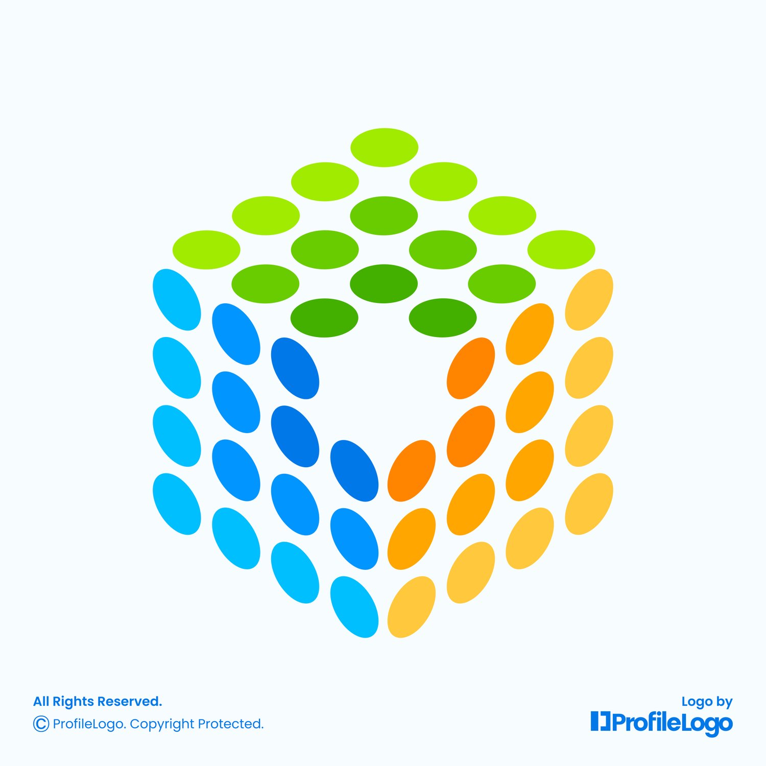 Colorful digital pixel box logo for sale by ProfileLogo with light blue background