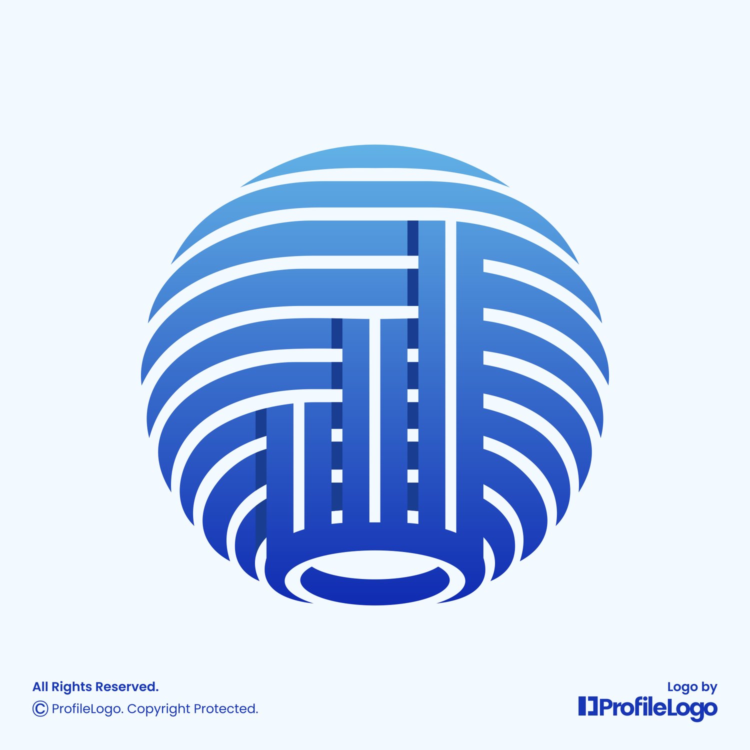 Modern globe marketing chart logo for sale by ProfileLogo with light blue background