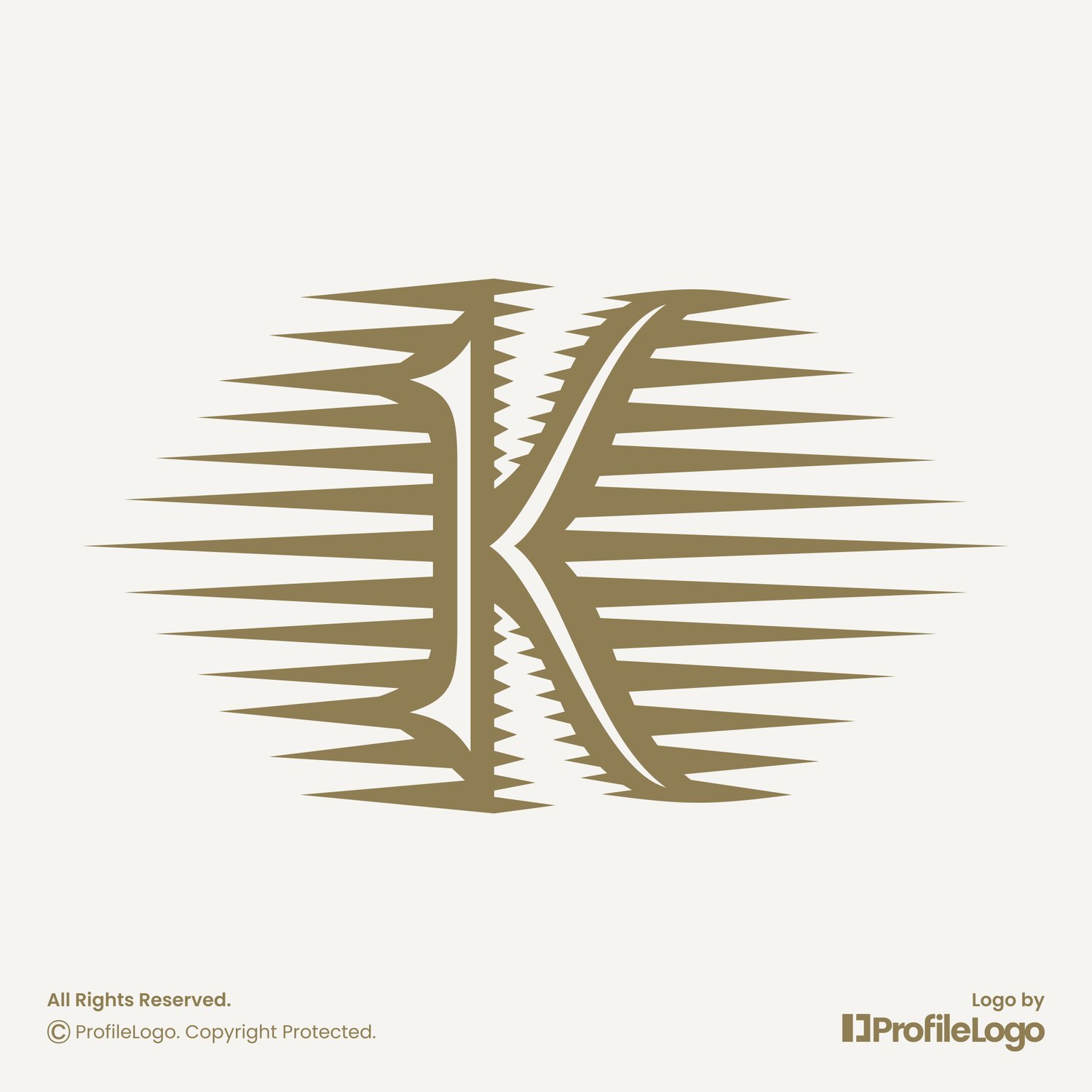 Dynamic motion line letter K logo for sale by ProfileLogo with light background
