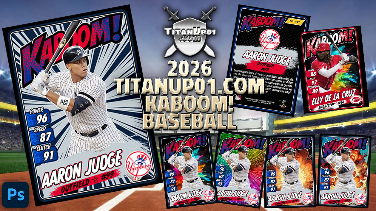 2026 TitanUp01.com KaBoom! Baseball Homage Photoshop PSD Templates