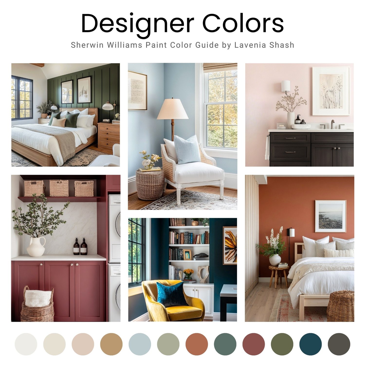 Designer curated eclectic colors for the whole house interior with a Sherwin Williams paint palette.