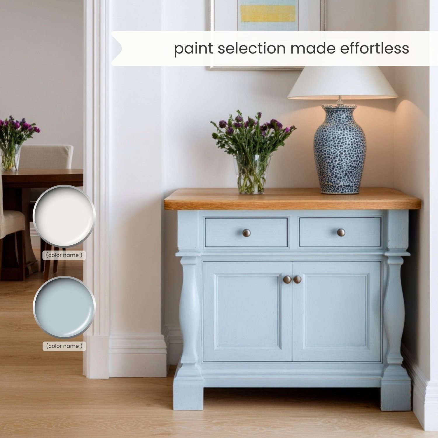 Designer curated eclectic colors for the whole house interior with a Sherwin Williams paint palette.