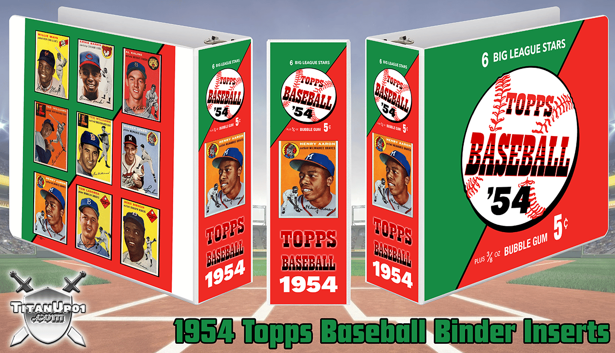 1954 Topps Baseball Cards Binder Inserts