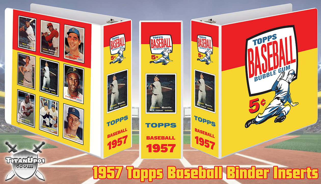 1957 Topps Baseball Cards Binder Inserts