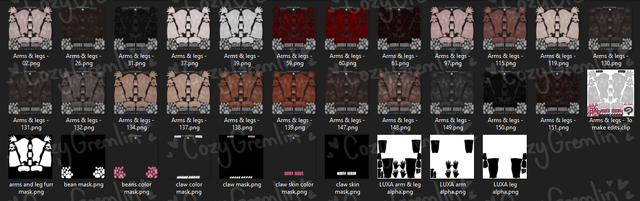 arms and leg texture file