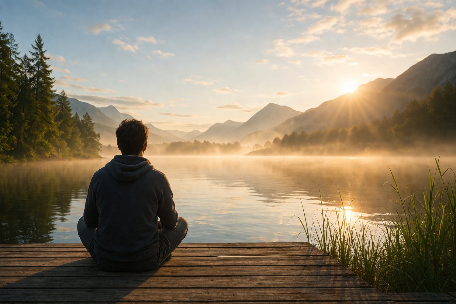man sitting with anxiety