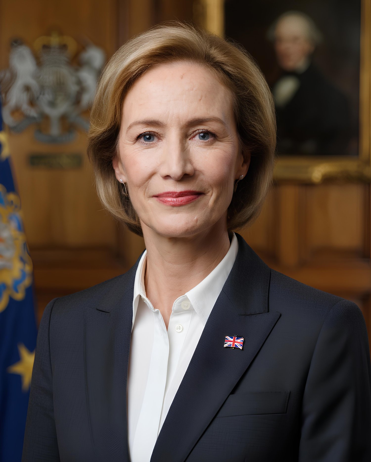 Janet McTeer, acting as the prime minister
