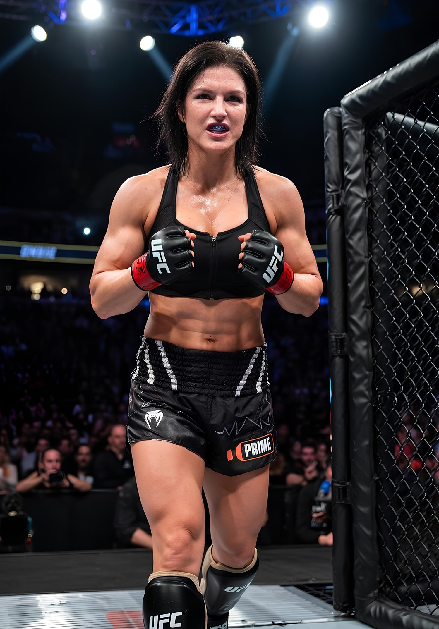Gina Joy Carano, conducting in combat