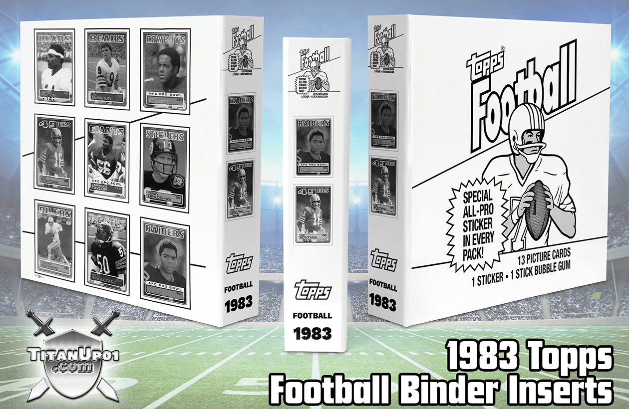 1983 Topps Football Cards Binder Inserts