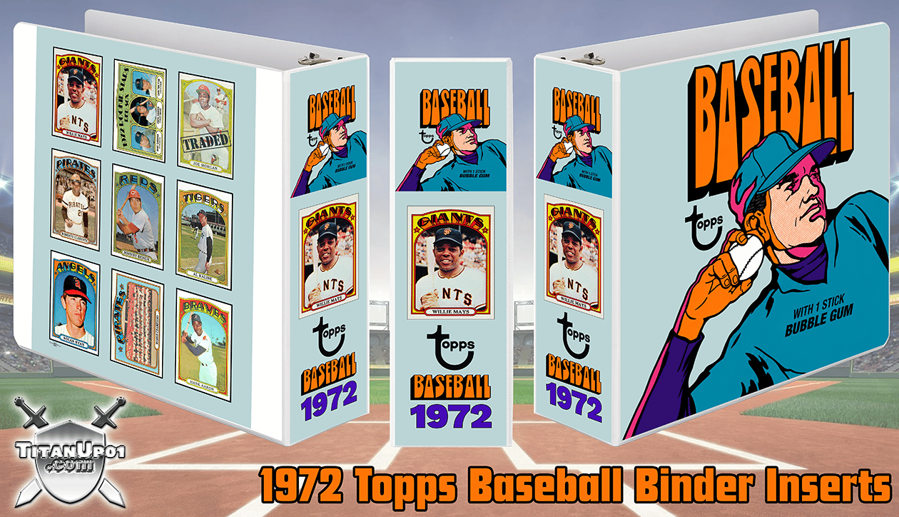 1972 Topps Baseball Cards Binder Inserts