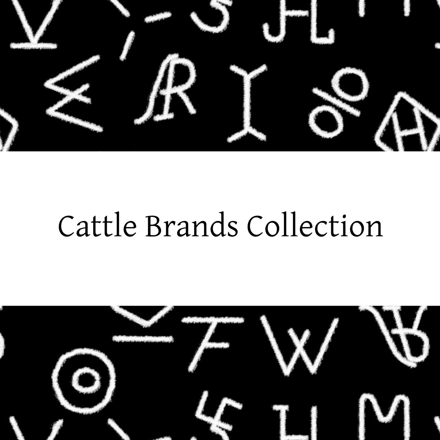 white ranch brands on black background