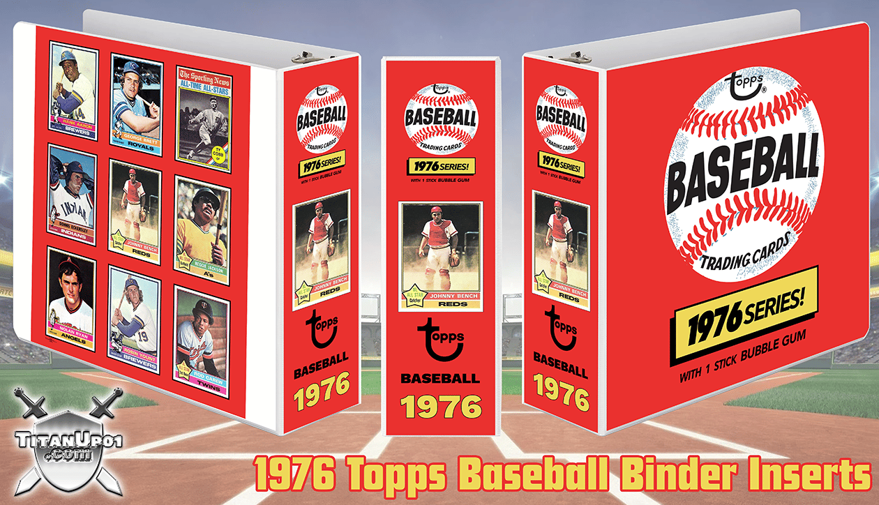 1976 Topps Baseball Cards Binder Inserts